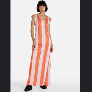 NWT Puma x Dua Lipa Striped Maxi Dress Size M Limited Edition